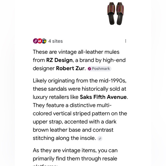 Robert Zur New Vintage 90s Leather Fisherman Slides Sandals 8.5 Designer Luxury - Picture 10 of 10